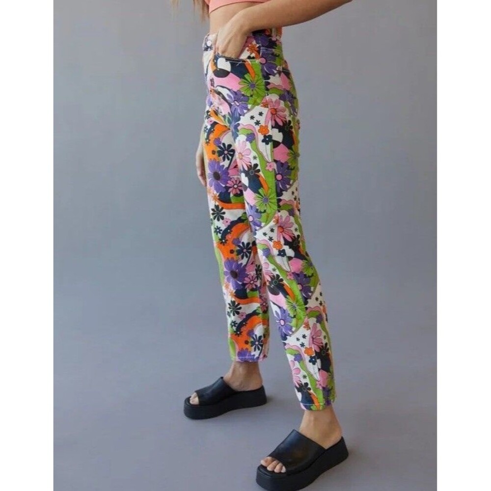 BDG Urban Outfitters Pants 31 Floral Straight Velvet Corduroy Cowboy Multicolor
